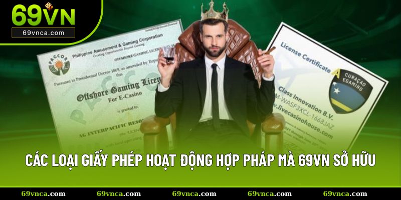 Các loại giấy phép hoạt động hợp pháp mà 69VN sở hữu